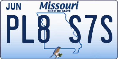 MO license plate PL8S7S