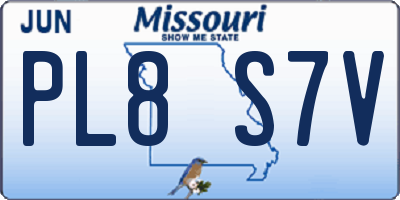 MO license plate PL8S7V