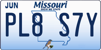 MO license plate PL8S7Y