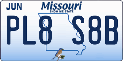 MO license plate PL8S8B