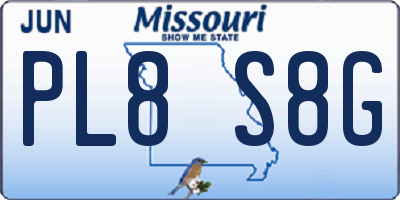 MO license plate PL8S8G