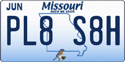 MO license plate PL8S8H