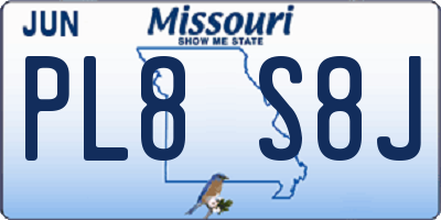 MO license plate PL8S8J
