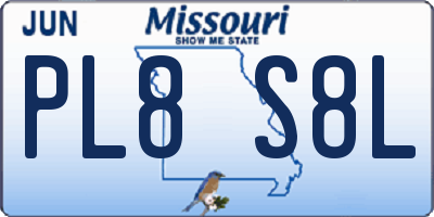 MO license plate PL8S8L