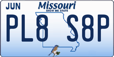 MO license plate PL8S8P