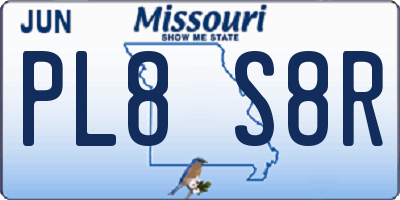 MO license plate PL8S8R