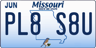 MO license plate PL8S8U