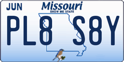 MO license plate PL8S8Y