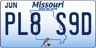 MO license plate PL8S9D