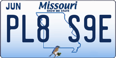 MO license plate PL8S9E