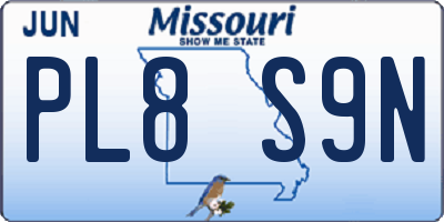 MO license plate PL8S9N