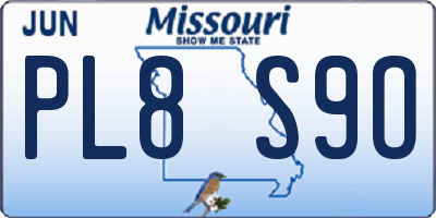 MO license plate PL8S9O