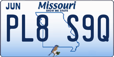 MO license plate PL8S9Q