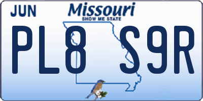 MO license plate PL8S9R