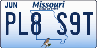 MO license plate PL8S9T