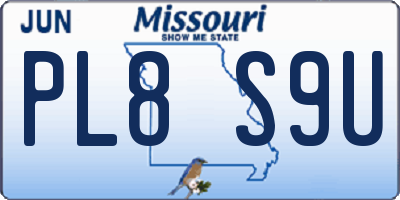 MO license plate PL8S9U