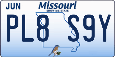 MO license plate PL8S9Y