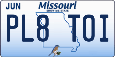 MO license plate PL8T0I