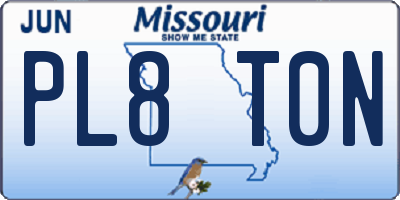 MO license plate PL8T0N