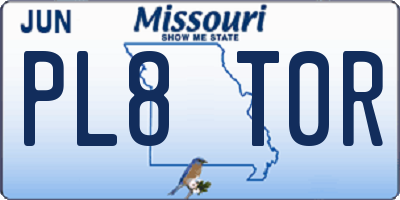 MO license plate PL8T0R