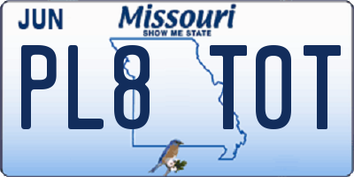 MO license plate PL8T0T