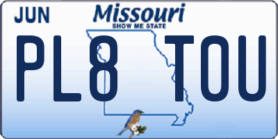 MO license plate PL8T0U