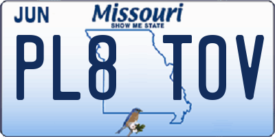 MO license plate PL8T0V