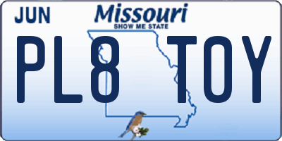 MO license plate PL8T0Y