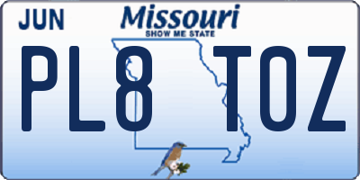 MO license plate PL8T0Z