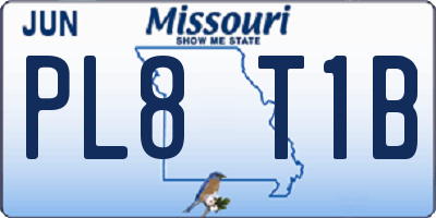 MO license plate PL8T1B