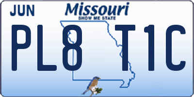 MO license plate PL8T1C