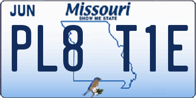 MO license plate PL8T1E