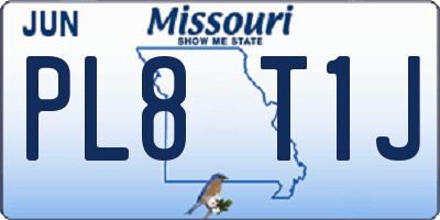 MO license plate PL8T1J