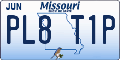 MO license plate PL8T1P