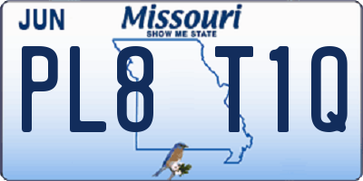MO license plate PL8T1Q