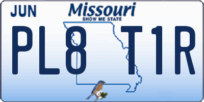 MO license plate PL8T1R