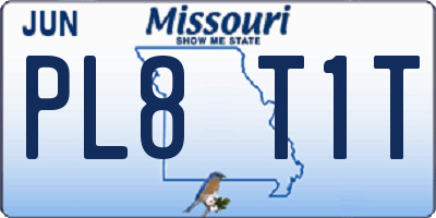 MO license plate PL8T1T