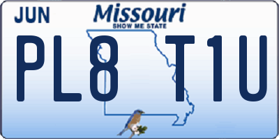 MO license plate PL8T1U