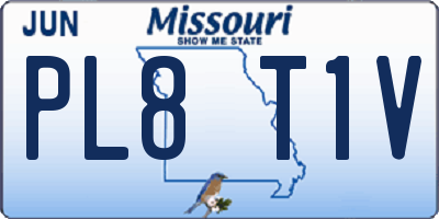 MO license plate PL8T1V