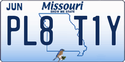 MO license plate PL8T1Y