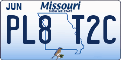 MO license plate PL8T2C
