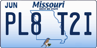MO license plate PL8T2I