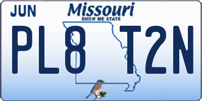 MO license plate PL8T2N
