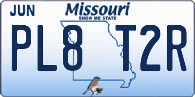 MO license plate PL8T2R