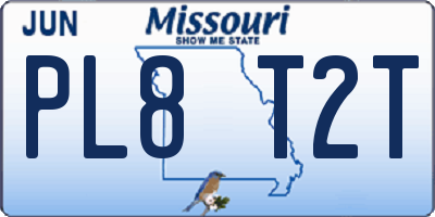 MO license plate PL8T2T