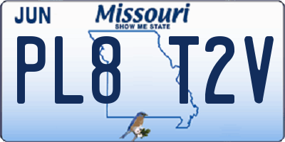 MO license plate PL8T2V
