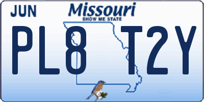MO license plate PL8T2Y