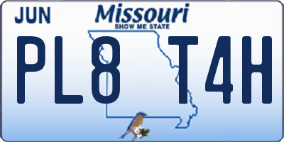 MO license plate PL8T4H