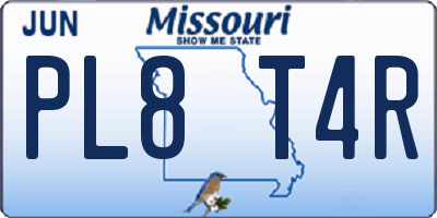 MO license plate PL8T4R
