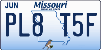 MO license plate PL8T5F